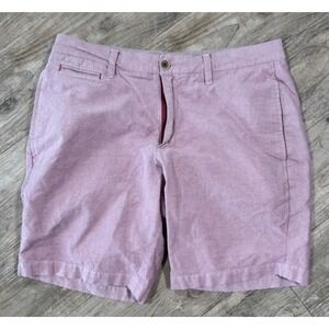 UNTUCKit Chino Shorts Size 32 Cotton Blend Casual Preppy Flat Front Pink